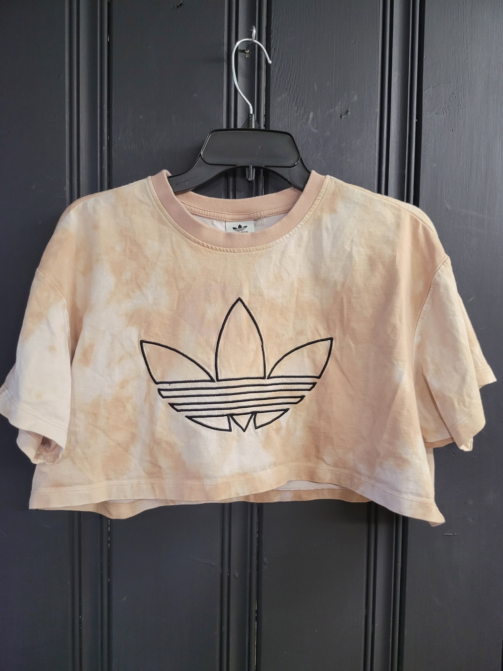 Adidas Tie-Dye Cropped Tee with Trefoil